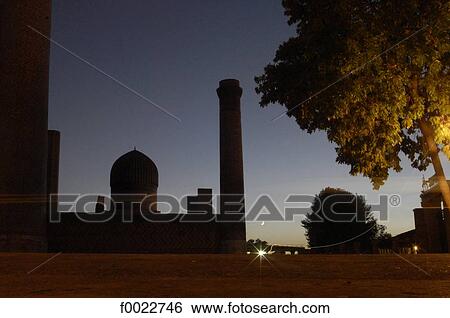 Uzbekistan, Samarkand, Bibi-Khanym Mosque by night View Large Photo Image Stock Photograph - Uzbekistan, Samarkand, Bibi-Khanym Mosque by night. Fotosearch