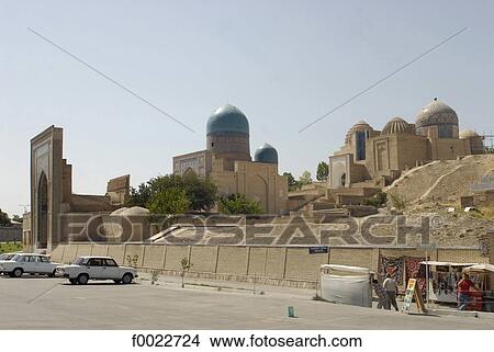 Uzbekistan, Samarkand, Shah-i-Zinda necropolis View Large Photo Image Picture - Uzbekistan, Samarkand, Shah-i-Zinda necropolis. Fotosearch