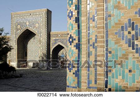 Uzbekistan, Samarkand, the Registan, Tilla-Kari Madrasah View Large Photo Image Picture - Uzbekistan, Samarkand, the Registan, Tilla-Kari Madrasah. Fotosearch