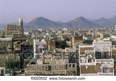 Yemen, Sanaa, general view View Large Photo Image Stock Image - Yemen, Sanaa, general view. Fotosearch
