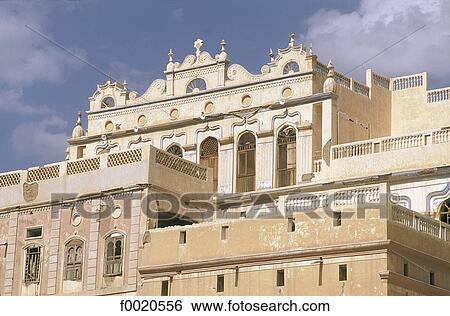 Stock Photograph - Yemen, Tarim, baroque style Javanese palace. Fotosearch