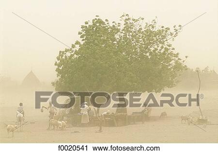 Stock Image - Yemen, Wadi Mur, sandstorm. Fotosearch