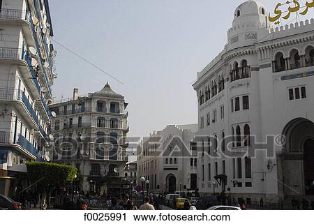 Algeria, Algiers, Central Post Office on the right View Large Photo Image Stock Image - Algeria, Algiers, Central Post Office on the right. Fotosearch