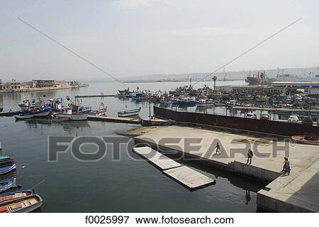 Stock Photo - Algeria, Algiers, fishing port. Fotosearch