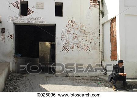 Stock Photograph - Algeria, Kabylia, Beni Yenni, lane. Fotosearch