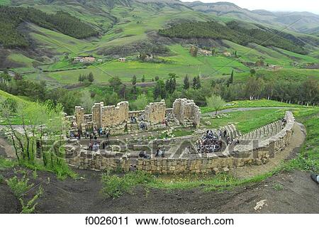 Algeria, Kabylia, Djemila (Cuicul), Roman theatre View Large Photo Image Stock Image - Algeria, Kabylia, Djemila (Cuicul), Roman theatre. Fotosearch