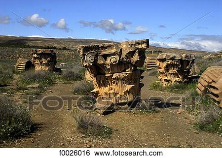 Algeria, Timgad, archaeological site, carved capitals View Large Photo Image Stock Photograph - Algeria, Timgad, archaeological site, carved capitals. Fotosearch