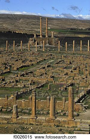 Algeria, Timgad, archaeological site, Capitol in the distance View Large Photo Image Stock Photography - Algeria, Timgad, archaeological site, Capitol in the distance. Fotosearch