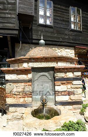 Stock Photograph - Bulgaria, Nesebar, fountain. Fotosearch