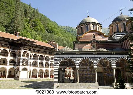 Stock Photo - Bulgaria, Rila, monastery. Fotosearch