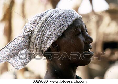 Stock Image - Burkina Faso, portrait of a Dioula woman. Fotosearch