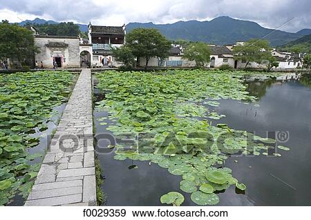 Stock Photo - China, Anhui, Hongcun, traditional village. Fotosearch