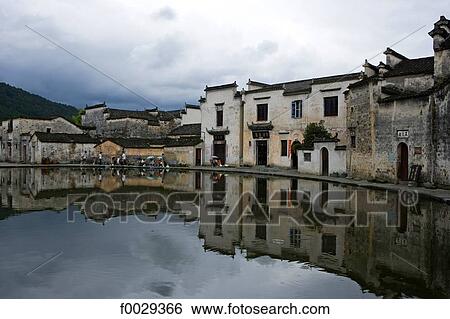 Stock Photograph - China, Anhui, Hongcun, traditional village. Fotosearch