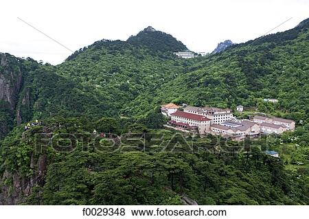 China, Anhui, Huangshan mountains, hotel complex View Large Photo Image Stock Photo - China, Anhui, Huangshan mountains, hotel complex. Fotosearch
