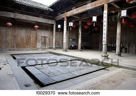 Stock Image - China, Anhui, Nanping, traditional village, dwelling. Fotosearch
