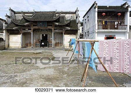 Stock Image - China, Anhui, Nanping, traditional village, dwelling. Fotosearch