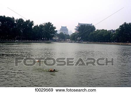 China, Beijing, Beihai Park, lake View Large Photo Image Stock Photo - China, Beijing, Beihai Park, lake. Fotosearch