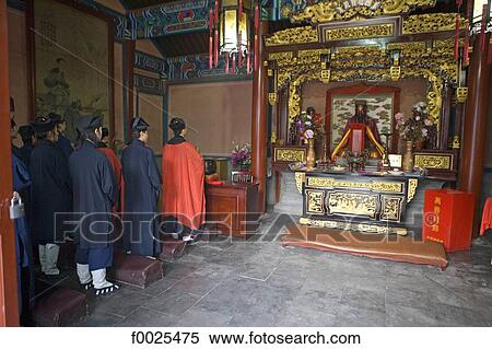 China, Beijing, Dong Yue Miao temple, monks at prayer View Large Photo Image Stock Photography - China, Beijing, Dong Yue Miao temple, monks at prayer. Fotosearch