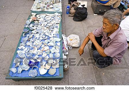 China, Beijing, flea-market, porcelain shards for sale View Large Photo Image Stock Photo - China, Beijing, flea-market, porcelain shards for sale. Fotosearch