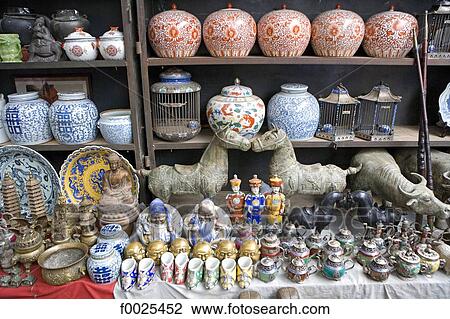 Stock Image - China, Beijing, Panjiayuan market, craftwork. Fotosearch