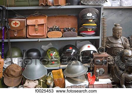 China, Beijing, Panjiayuan market, military objects for sale View Large Photo Image Stock Image - China, Beijing, Panjiayuan market, military objects for sale. Fotosearch