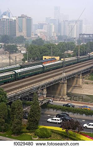 China, Beijing, railroad and general view over the city from the ramparts View Large Photo Image Stock Image - China, Beijing, railroad and general view over the city from the ramparts. Fotosearch