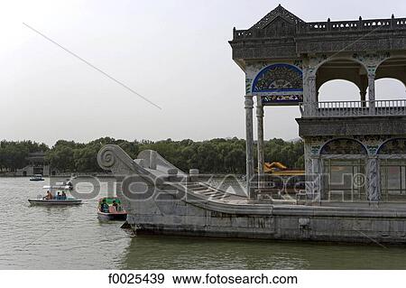 China, Beijing, Summer Palace, Marble Boat on Kunming Lake View Large Photo Image Stock Photo - China, Beijing, Summer Palace, Marble Boat on Kunming Lake. Fotosearch