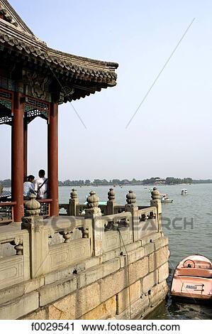 Stock Image - China, Beijing, Summer Palace "Yiheyuan", marble boat. Fotosearch