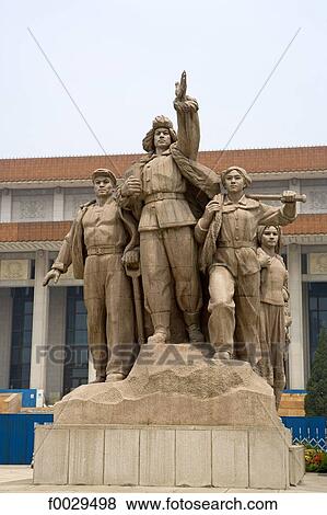 China, Beijing, Tianamen Square, communist model statue View Large Photo Image Stock Photo - China, Beijing, Tianamen Square, communist model statue. Fotosearch