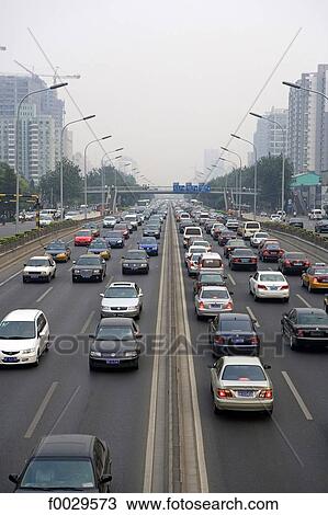 China, Beijing, traffic on an urban higway View Large Photo Image Stock Image - China, Beijing, traffic on an urban higway. Fotosearch