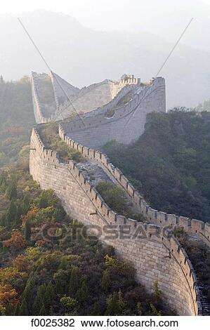 Stock Image - China, near Beijing, Mu Tian Yu, the Great Wall. Fotosearch