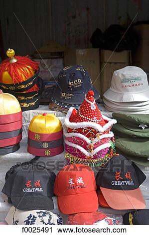 China, near Beijing, Mu Tian Yu, the Great Wall, hats for sale View Large Photo Image Stock Image - China, near Beijing, Mu Tian Yu, the Great Wall, hats for sale. Fotosearch