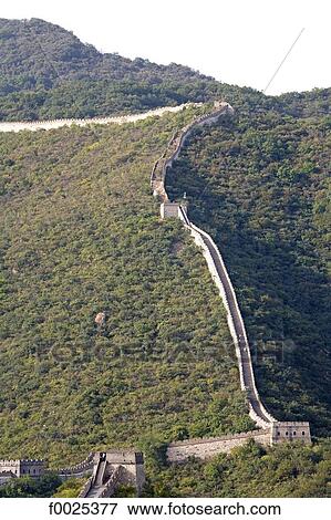 Stock Photo - China, near Beijing, Mu Tian Yu, the Great Wall. Fotosearch