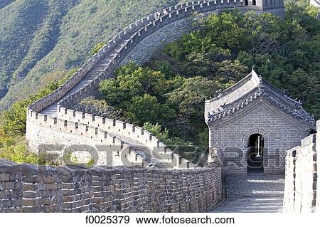 China, near Beijing, Mu Tian Yu, the Great Wall View Large Photo Image Stock Photo - China, near Beijing, Mu Tian Yu, the Great Wall. Fotosearch