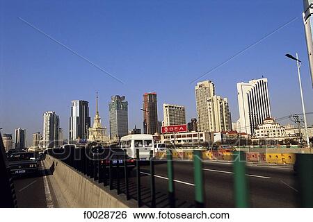 China, Shanghai, jammed traffic on urban freeway View Large Photo Image Stock Photograph - China, Shanghai, jammed traffic on urban freeway. Fotosearch