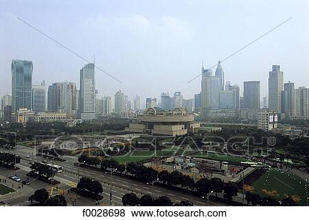 China, Shanghai, people's square, general view View Large Photo Image Stock Photo - China, Shanghai, people's square, general view. Fotosearch