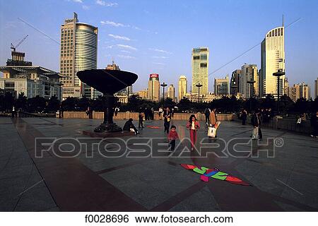 China, Shanghai, people's square View Large Photo Image Stock Photograph - China, Shanghai, people's square. Fotosearch