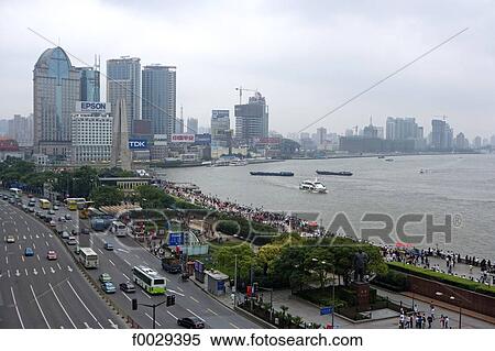 China, Shanghai, the Bund promenade View Large Photo Image Stock Photography - China, Shanghai, the Bund promenade. Fotosearch