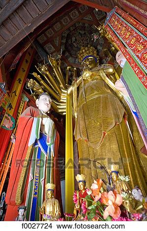 China, Shanxi province, buddhist "golden palace" temple, thousand arms buddha View Large Photo Image Picture - China, Shanxi province, buddhist "golden palace" temple, thousand arms buddha. Fotosearch