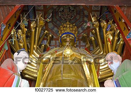 China, Shanxi province, buddhist "golden palace" temple, thousand arms buddha View Large Photo Image Stock Photography - China, Shanxi province, buddhist "golden palace" temple, thousand arms buddha. Fotosearch