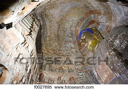 Stock Photography - China, Shanxi province, Datong, Yungang grottoes. Fotosearch