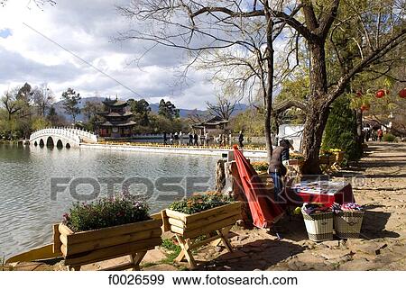 China, Yunnan, Lijiang, black dragon pool Park View Large Photo Image Stock Photo - China, Yunnan, Lijiang, black dragon pool Park. Fotosearch