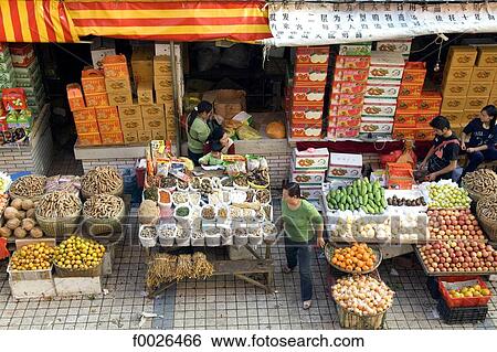 Stock Photograph - China, Yunnan, Xishuangbanna, Jinghong, market. Fotosearch