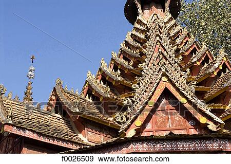 China, Yunnan, Xishuangbanna, near Menghai, Jingzhen, Octagonal Pavilion View Large Photo Image Stock Photo - China, Yunnan, Xishuangbanna, near Menghai, Jingzhen, Octagonal Pavilion. Fotosearch