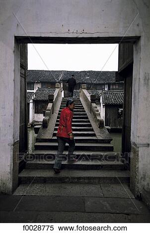 China, Zhejiang, Wushen, bridge over the river View Large Photo Image Stock Photography - China, Zhejiang, Wushen, bridge over the river. Fotosearch