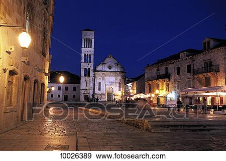 Stock Photo - Croatia, Dalmatia, Hvar, St. Stephen Cathedral. Fotosearch