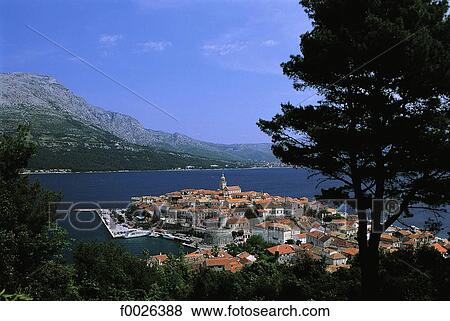 Croatia, Dalmatia, Korcula View Large Photo Image Stock Photo - Croatia, Dalmatia, Korcula. Fotosearch