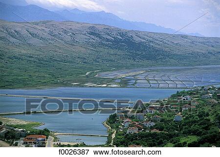 Croatia, Dalmatia, Pag island, salt marshes View Large Photo Image Stock Photo - Croatia, Dalmatia, Pag island, salt marshes. Fotosearch