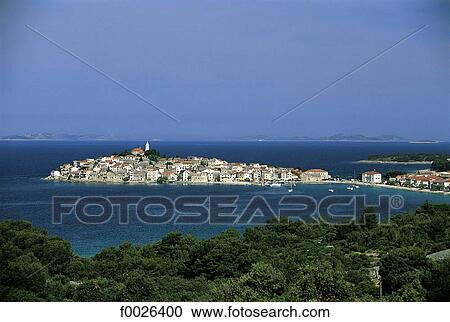 Croatia, Dalmatia, Primosten View Large Photo Image Stock Image - Croatia, Dalmatia, Primosten. Fotosearch
