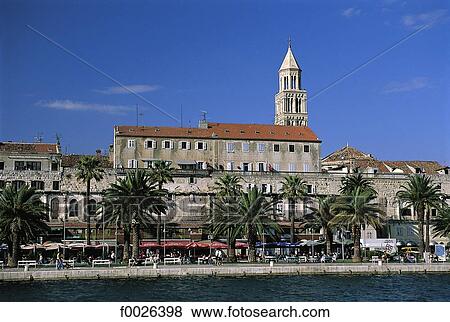 Croatia, Dalmatia, Split, Diocletian Palace and cathedral View Large Photo Image Stock Photo - Croatia, Dalmatia, Split, Diocletian Palace and cathedral. Fotosearch